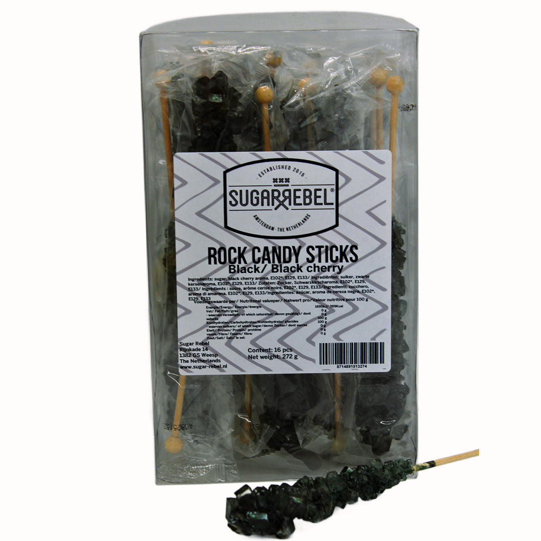 Kandij sticks zwarte kers 16 stuks