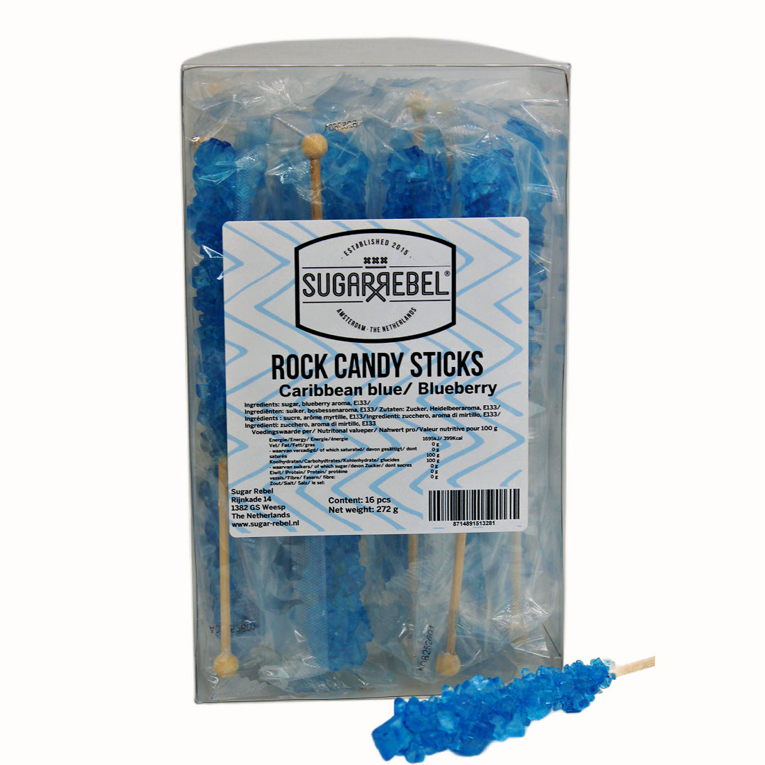 Kandij sticks blauwe bes 16 stuks