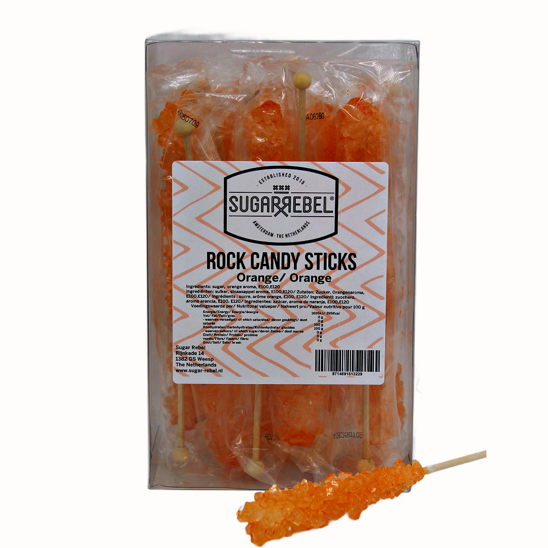 Kandij sticks sinaasappel 16 stuks