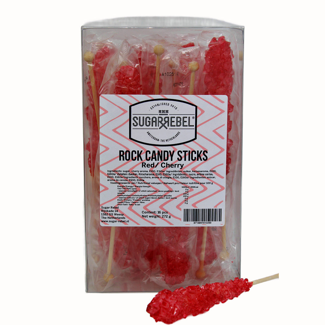 Kandij sticks kers 16 stuks